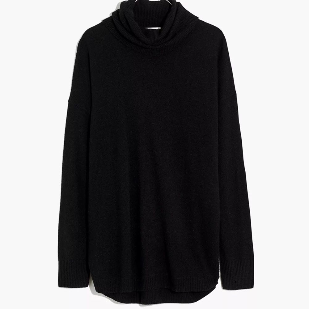 Madewell Crestland Side-Button Turtleneck Tunic Sweater